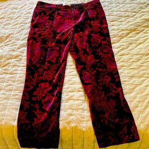 Anthropologie essential slim velvet pants.